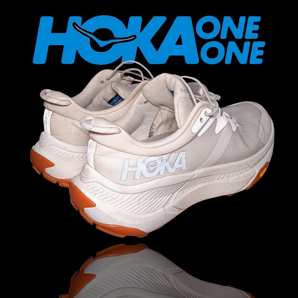 Hoka Transport Running Shoes White/Beige Women's Sz 7 B GUC !PLEASE READ!